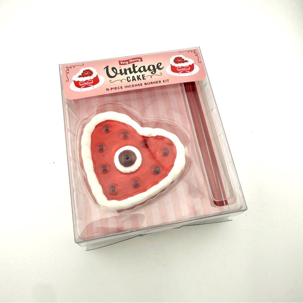 Heart-Shaped Incense Burner Kit - Red and White
